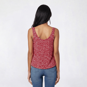 Juniors Wallflower Brynn Scoop Neck Swing Tank Top - True Red alternate view